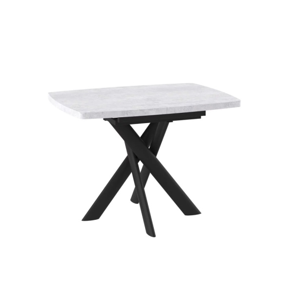 Стол LEONEL-110, раздвижной 110(145)х80, СЕРЫЙ СЛАНЕЦ/ЧЕРНЫЙ